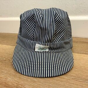 Vintage KEY Imperial Railroad Stripe Engineer Cap USA Size 6 7/8 (New Old Stock)
